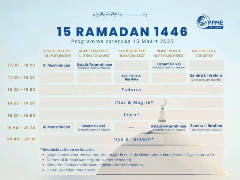 Programma 15 Ramadan 1446H