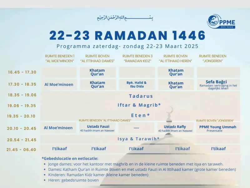 Programma 22-23 Ramadan 1446H